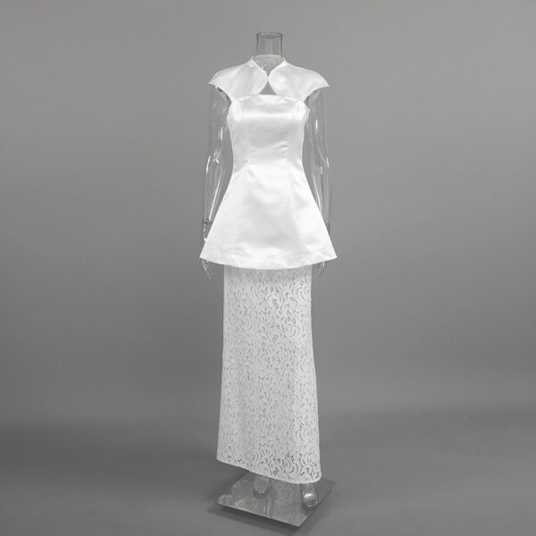 Commuter-appropriate Two-piece Set- Irregular Strapless Top And White Lace Skirt - Image 5