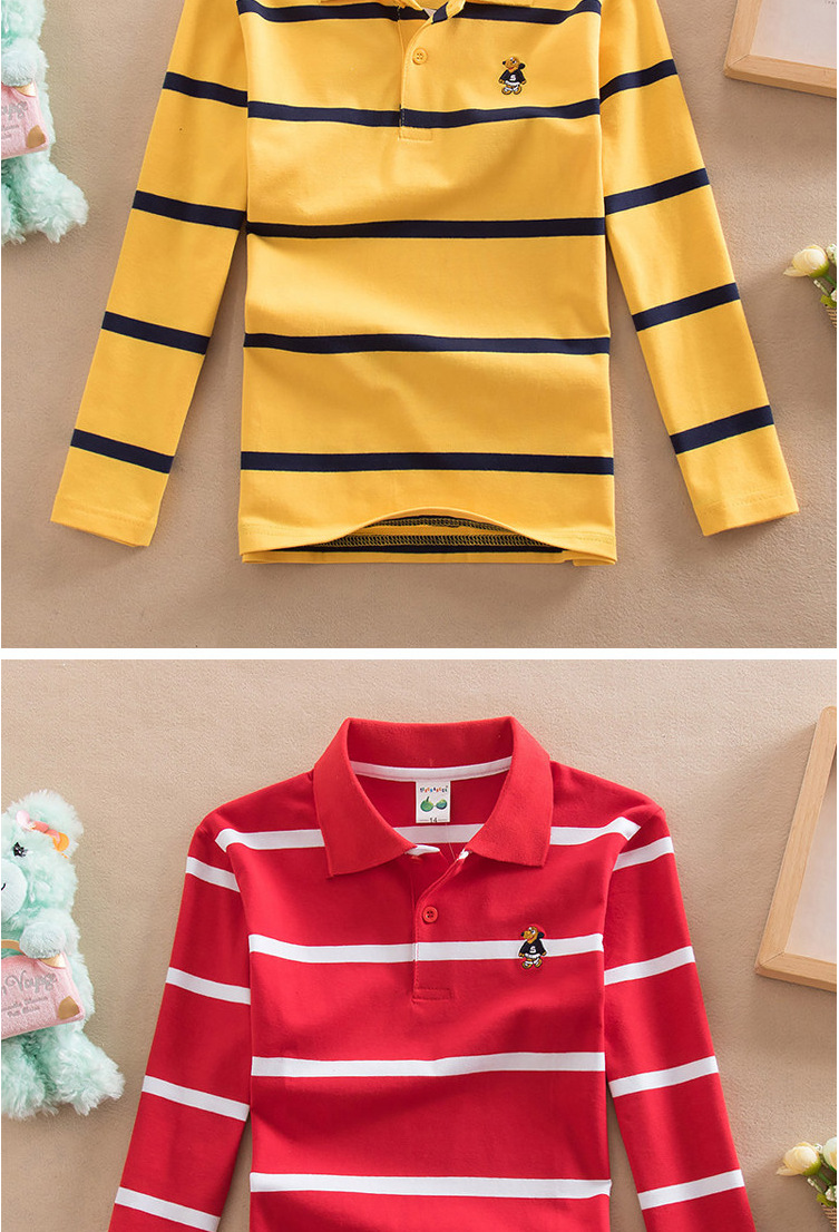 Turn-down Collar Long-sleeve T-shirt Childrens Clothing Business Top - Image 11
