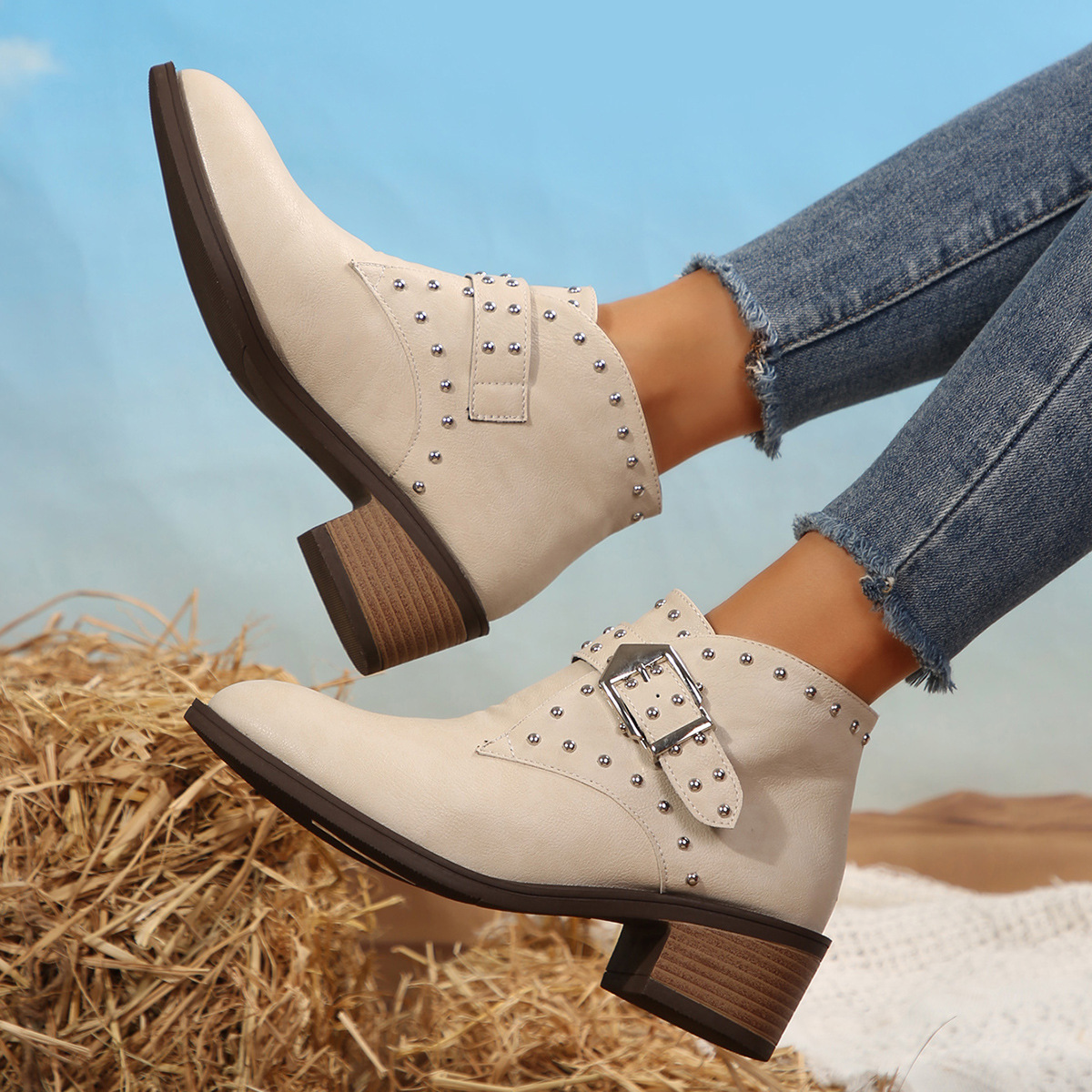 Mid-heel Boots Winter Pointed Toe Shafted - Image 1