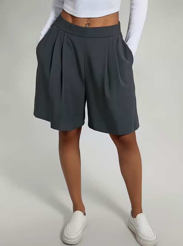 Womens Pants Womens Shorts Casual Loose Solid Color - Image 9