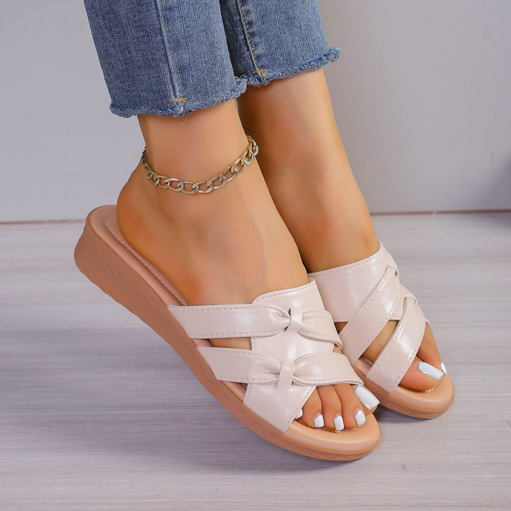 Bow-knot Plus-size Flat Sandals For Women