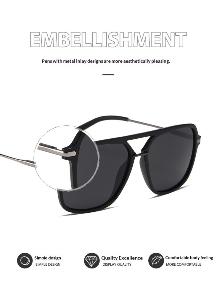 Classic Dual-Beam Sunglasses Mens Fashion Sunglasses