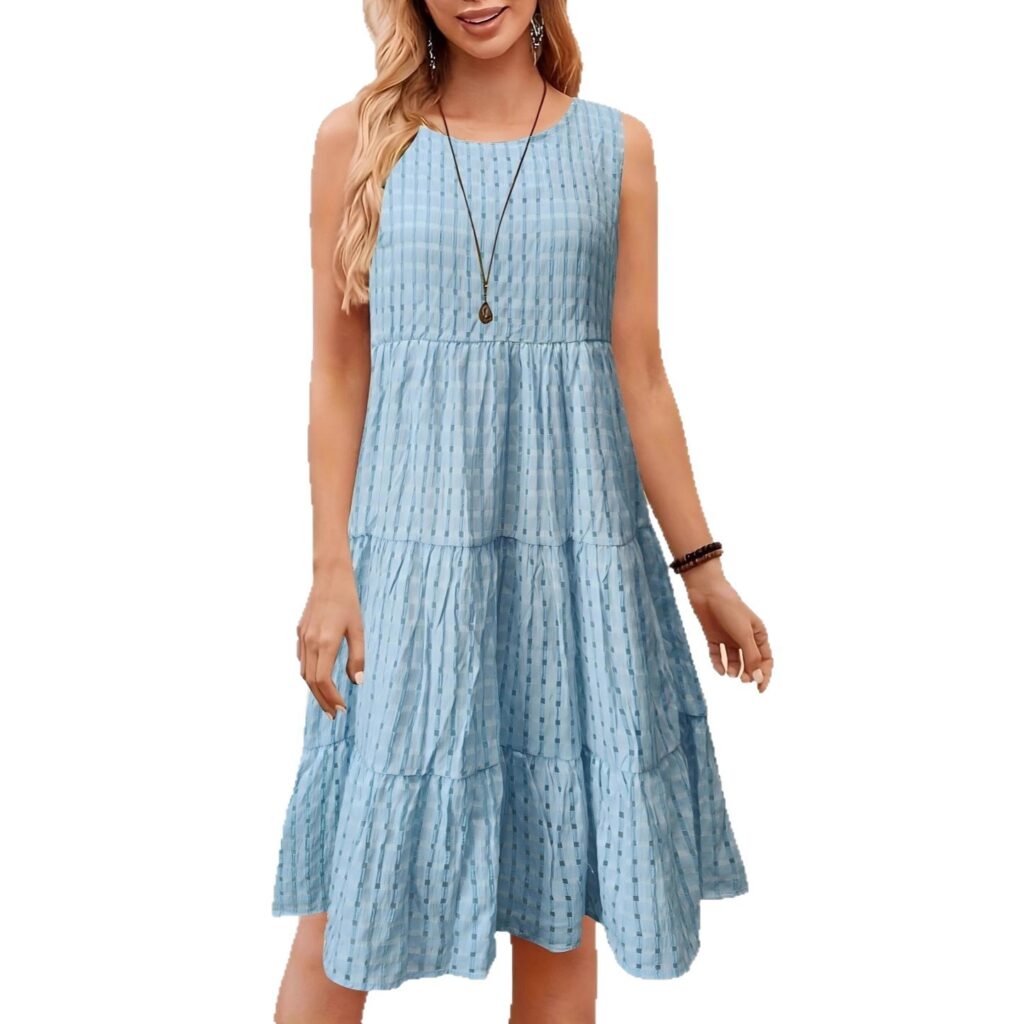Women's Casual Solid-Colored Hollow-Out Vest Dress For Lunch Break