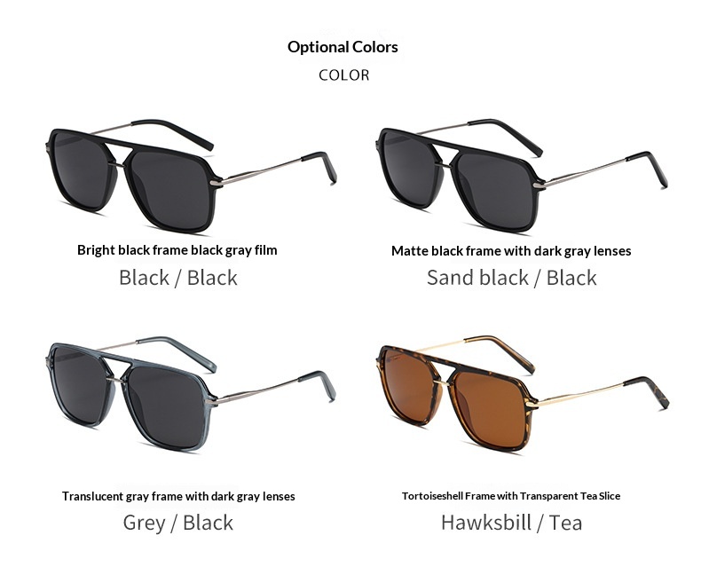 Classic Dual-Beam Sunglasses Mens Fashion Sunglasses - Image 16