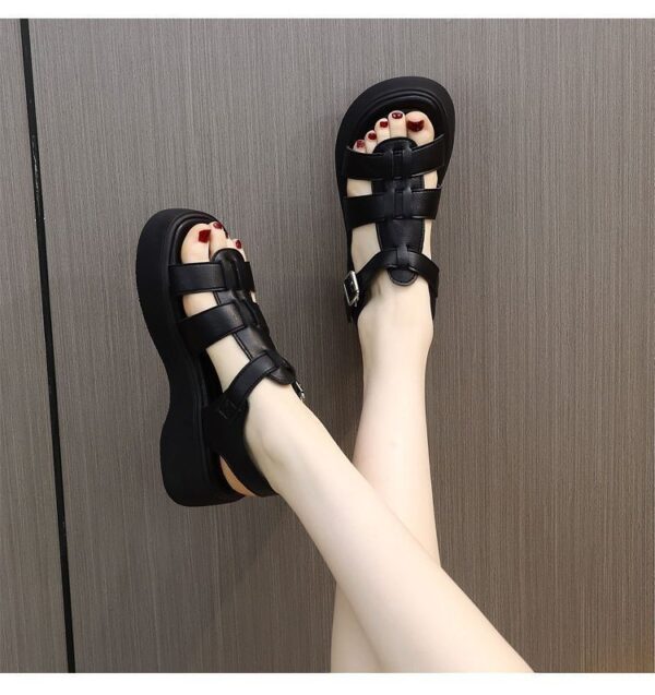 One-strap Open-toe Sandals With A Rubber Mid-heel - Image 11