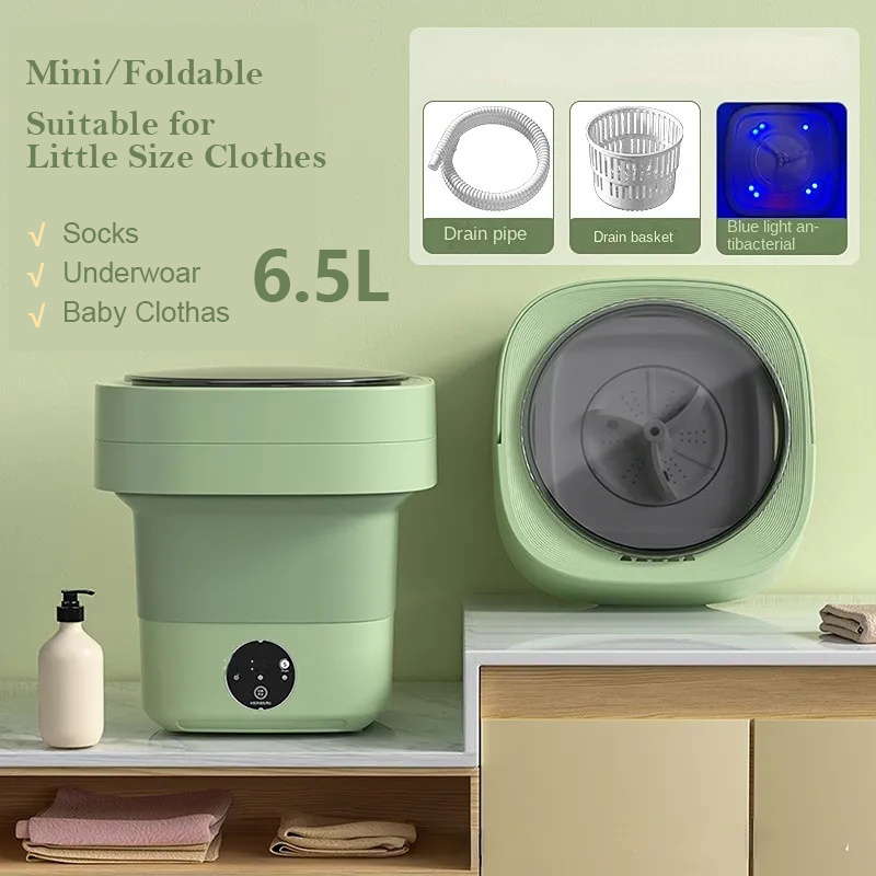 Mini Foldable Washing Machine Portable Mini Socks Underwear Panties Washing Machine Big Capacity 3 Models With Spinning Dry Gadgets - Image 1