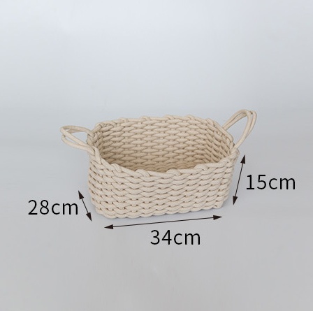 Nordic Wind Hand-woven Thick Cotton Rope Storage Box Simple Storage Basket - Image 6