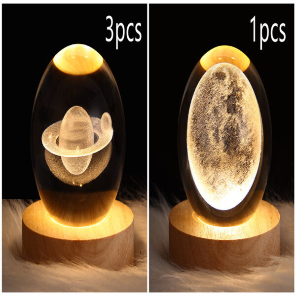 LED Night Light Galaxy Crystal Ball Table Lamp 3D Planet Moon Lamp Bedroom Home Decor For Kids Party Children Birthday Gifts - Image 21