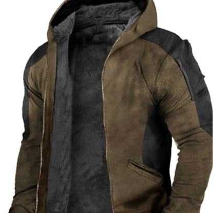 Men's Double-layer Thick Velvet Cotton-padded Jacket Thermal Cotton Coat - Image 12