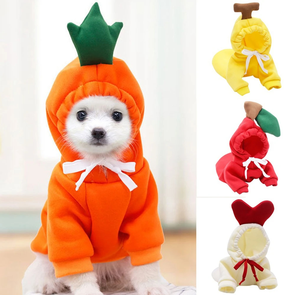 Cute Fruit Dog Clothes For Small Dogs Hoodies Winter Warm Fleece Pet Clothing Puppy Cat Costume Coat For French Chihuahua Outfit - Image 17
