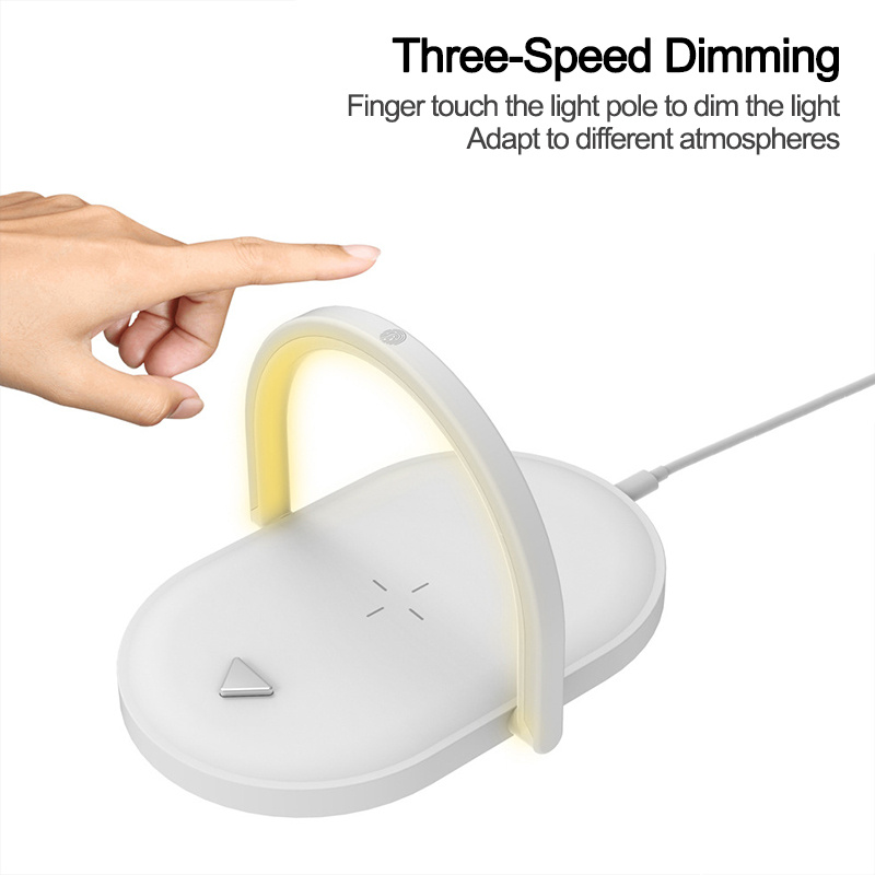 3 In 1 Foldable Wireless Charger Night Light Wireless Charging Station Stonego LED Reading Table Lamp 15W Fast Charging Light - Image 7
