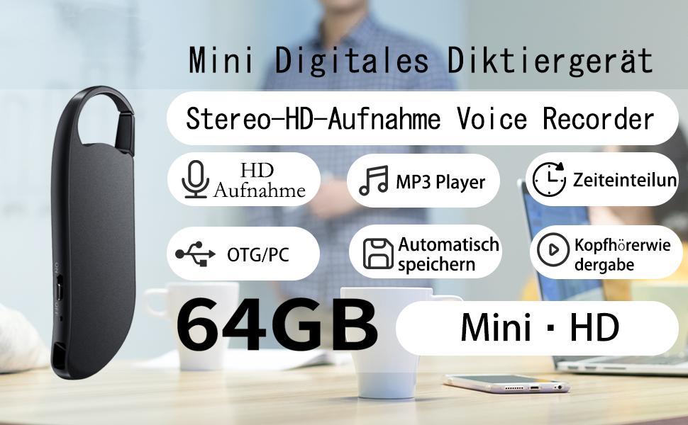Digital Voice Recorder, 64GB Voice Activated Recorder With Noise Reduction For Work, Lectures, Meetings, Interviews - Image 4