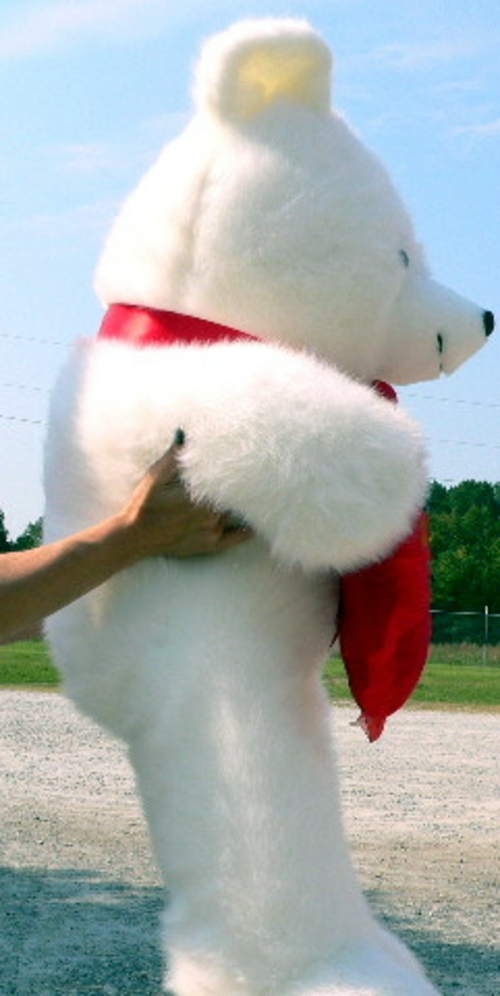 American Made Giant White Teddy Bear Holding I Love You Heart Pillow - Image 6