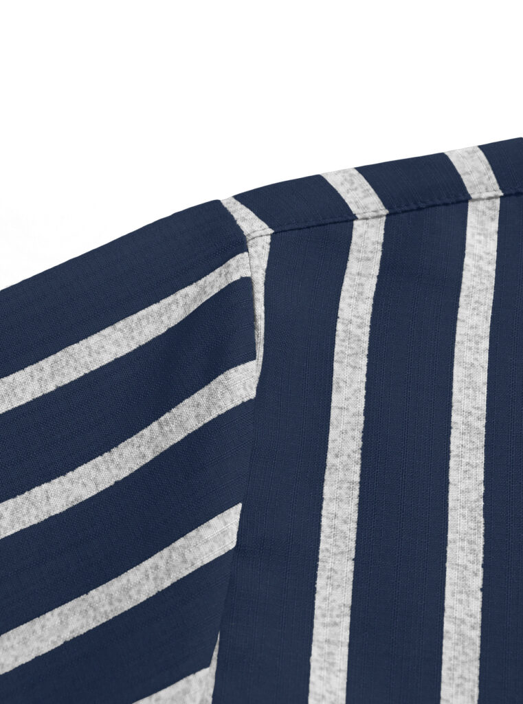 Men's Plus-Size Light Mature Lapel Striped Short-Sleeve Shirt