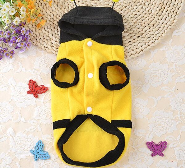 1Pcs Pet Clothes Cute Bees Dog Cat Clothes Soft Fleece Teddy Poodle Dog Clothes For Pets Product Supplies Accessories - Image 2
