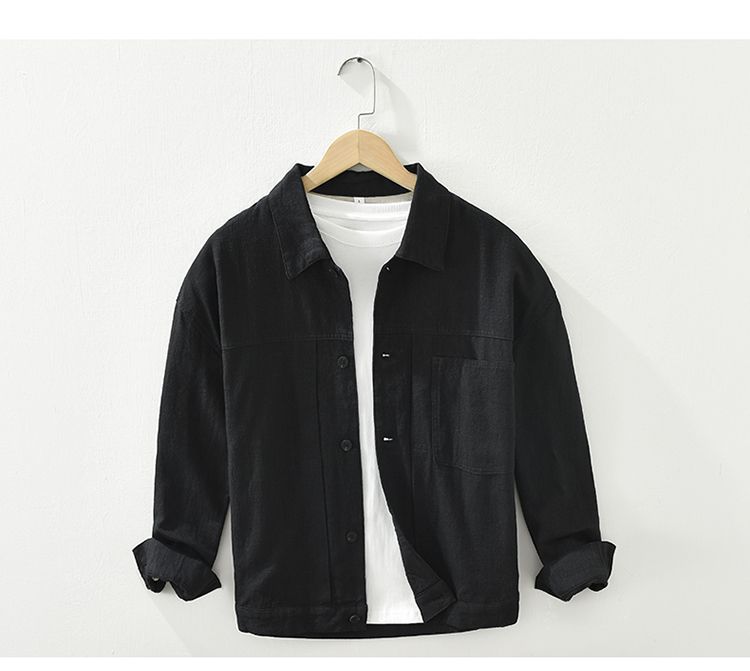 Mens Retro Linen Long-Sleeve Shirt - Image 6