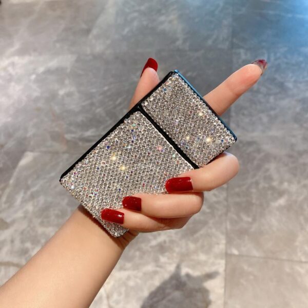 Light Luxury Diamond-studded Cigarette Case Inflatable Black Skin Moisture-proof Women - Image 2