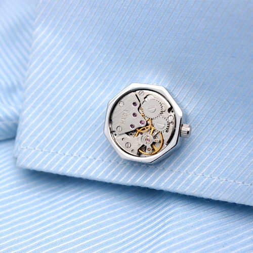 Octagonal Watch Engine Cufflinks - Image 3