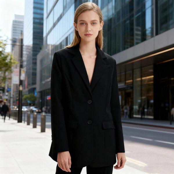 Autumn Winter Womens Versatile Single-Breasted V-Neck Long-Sleeve Blazer - Image 6