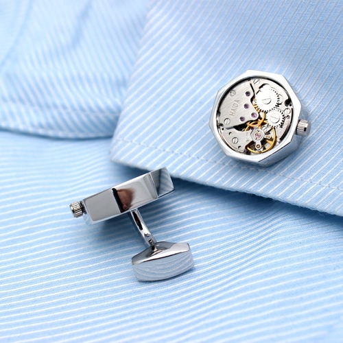 Octagonal Watch Engine Cufflinks - Image 2