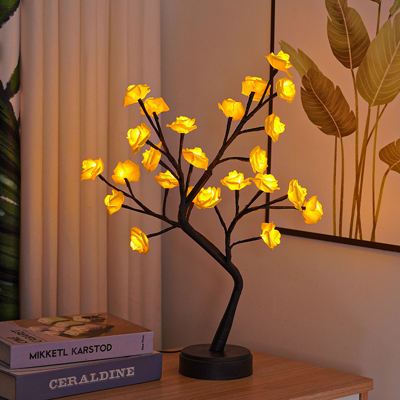 Table Lamp Flower Tree Rose Lamps Fairy Desk Night Lights USB Operated Gifts For Wedding Valentine Christmas Decoration - Image 7