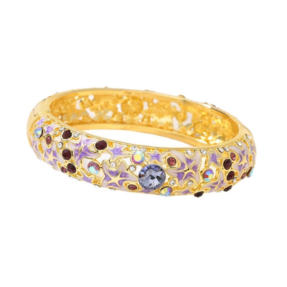 Ocean Style Starfish Enamel Diamond-Encrusted Bracelet - Image 7