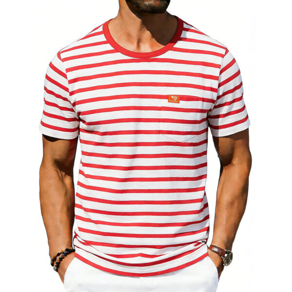 Men's Loose-fit Retro Simple Casual Crew-neck Short-sleeve T-shirt - Image 76