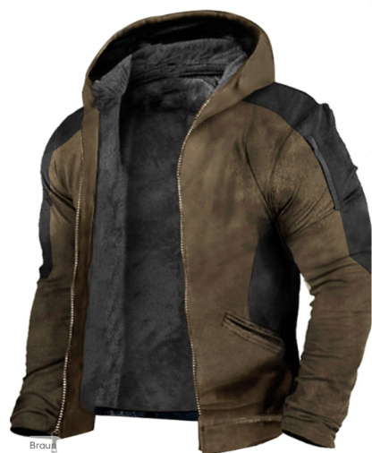 Men's Double-layer Thick Velvet Cotton-padded Jacket Thermal Cotton Coat - Image 3