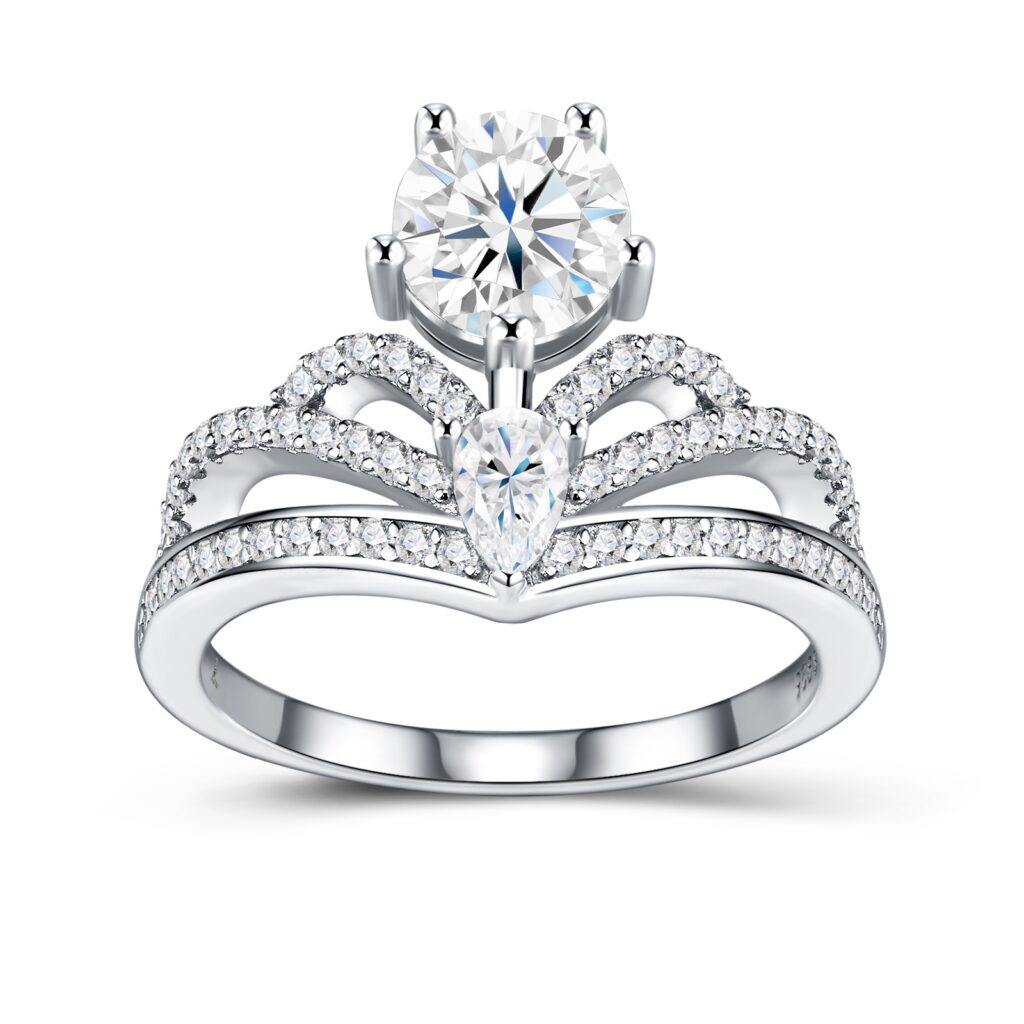 1-carat Luxury Fashion Minimalist Trend Jewelry With Top-quality Morganite. Silver Ring For Ladies. S925 Silver Electroplated With Platinum.