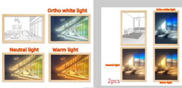 Illuminated Picture LED Decorative Light Painting Bedside Picture Style Creative Modern Simulate Sunshine Drawing Night Light Gift - Image 66