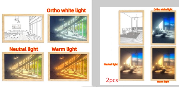 Illuminated Picture LED Decorative Light Painting Bedside Picture Style Creative Modern Simulate Sunshine Drawing Night Light Gift - Image 66