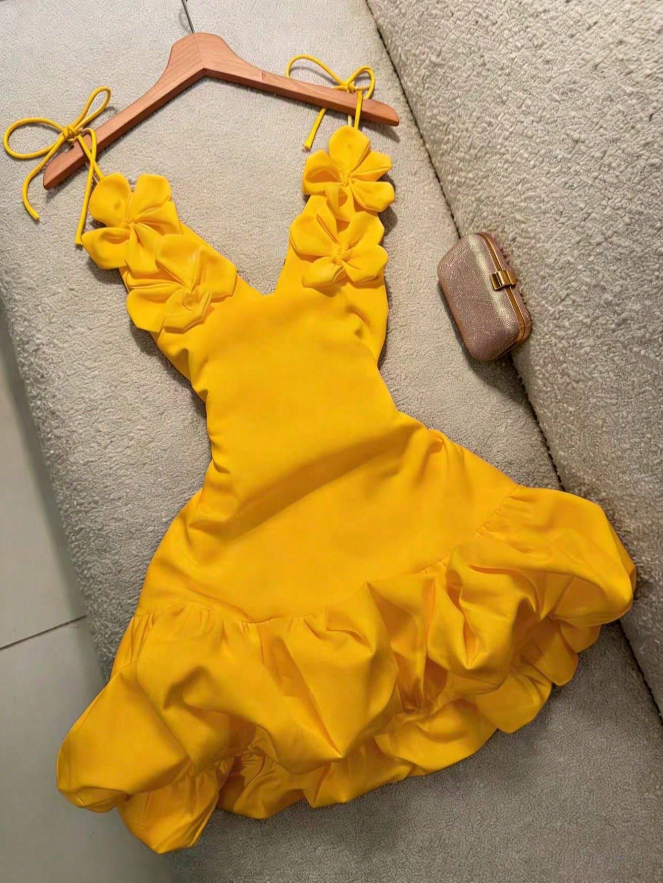 Sexy Bud Blossom Floral Strap Holiday Dress - Image 22