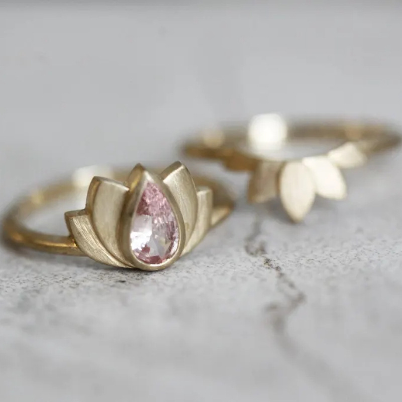 Retro Creative Design Niche Lotus Flower Ring - Image 7