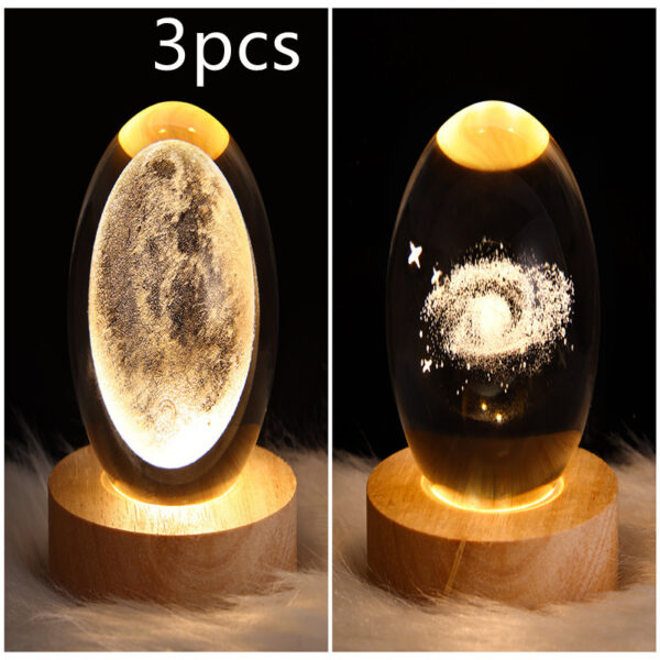 LED Night Light Galaxy Crystal Ball Table Lamp 3D Planet Moon Lamp Bedroom Home Decor For Kids Party Children Birthday Gifts - Image 43