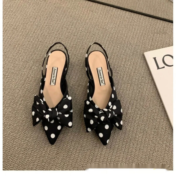French-style Pointed-toe Bow-embellished Closed-toe Sandals For Women - Image 38