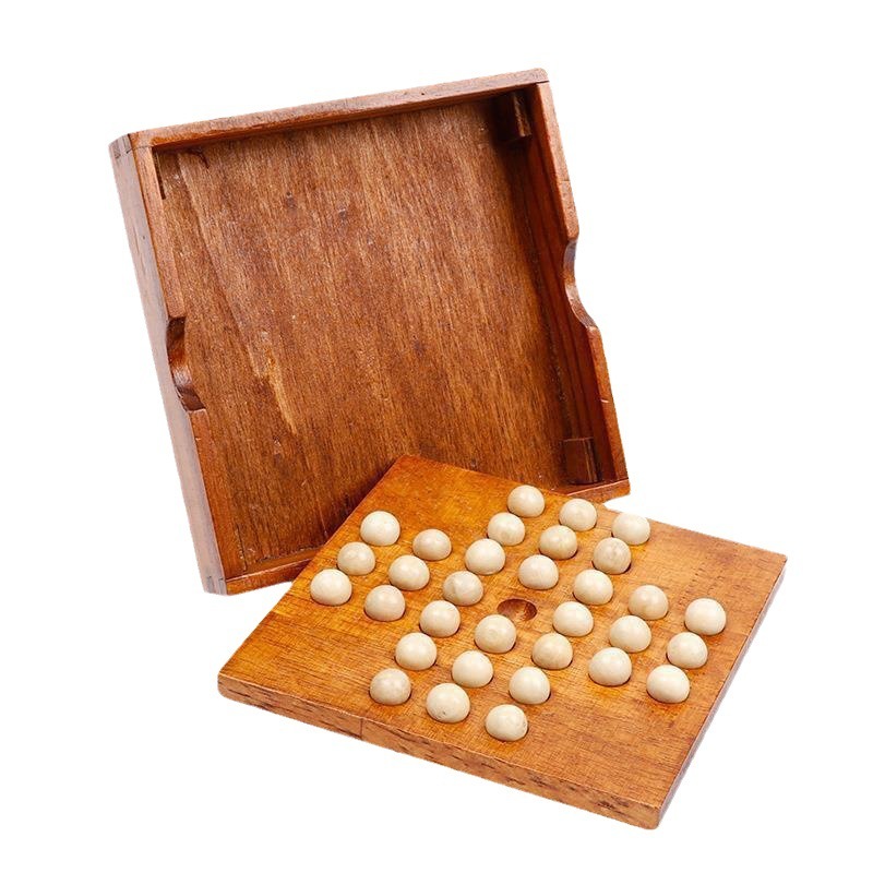 Yellow Wooden Kongming Chessboard Classic Strategy Game Board - Image 2
