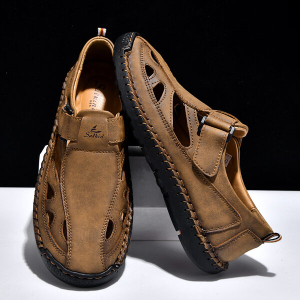 Breathable Hand-Sewn Mens Closed-Toe Sandals - Image 9