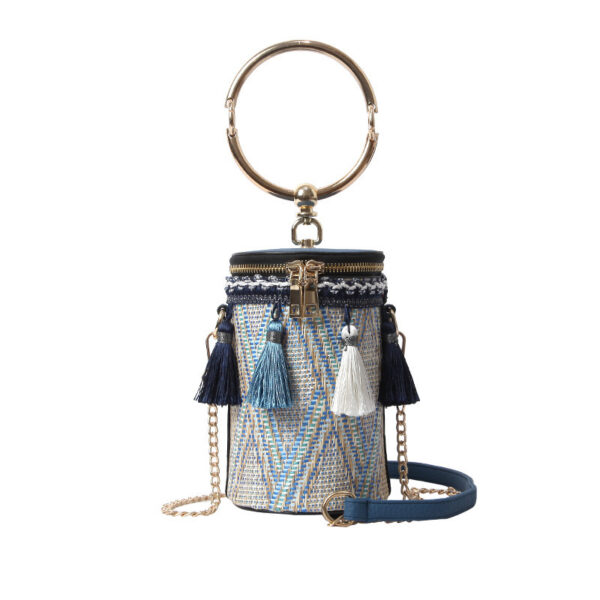 Luxury Handbag Women Bag Designer Retro Weave Feather Tassel lady Shoulder Bag - Image 7
