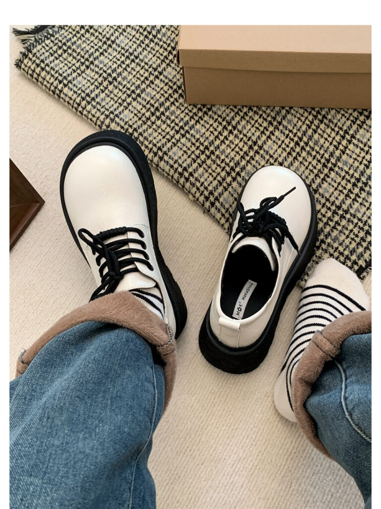 Women's Thick-Soled Retro British-Style Lace-Up Casual Shoes