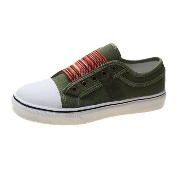 Women's Retro Zipper Fashion Patchwork Canvas Shoes - Image 7