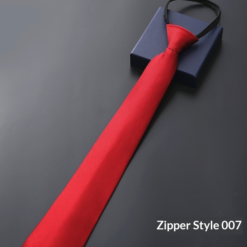 Mens Business Formal Zipper Tie With Blue Stripes - Image 29