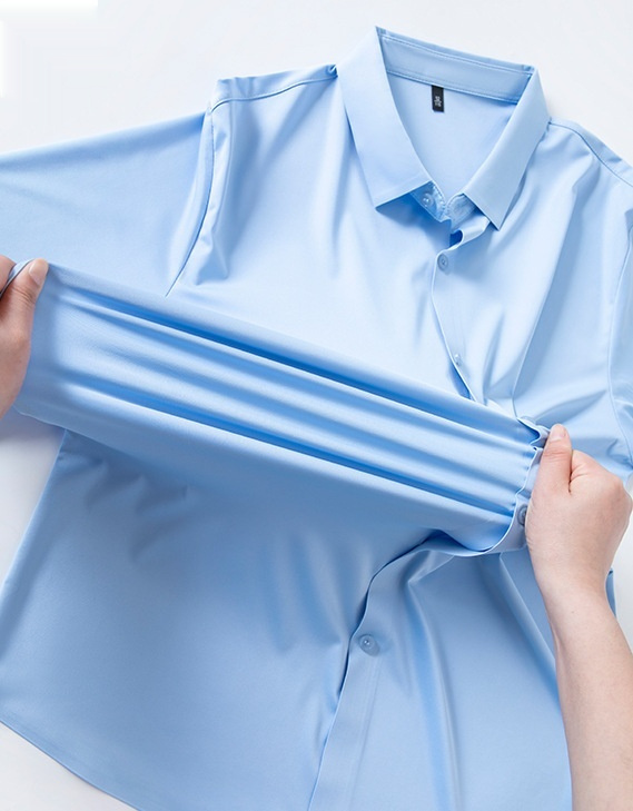 High-elasticity Mens Seamless Wrinkle-free Ice-silk Long-sleeve Shirt - Image 39