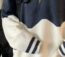 Color Blocked Autumnwinter Crewneck Sweater For Men - Image 9
