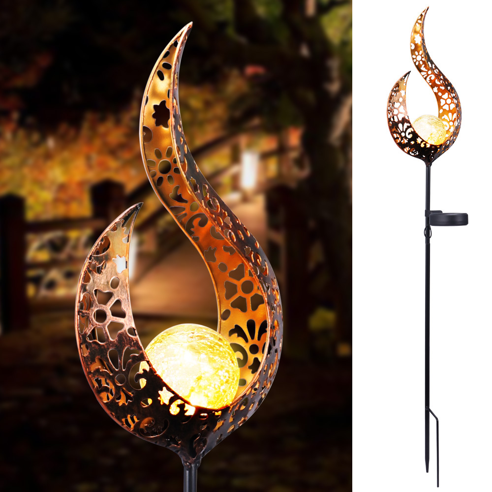 LED Solar Flame Light Metal LED Garden Light Flame Effect Lamp Waterproof Outdoor Lights Landscape Lights Solar Decorative Light - Image 29
