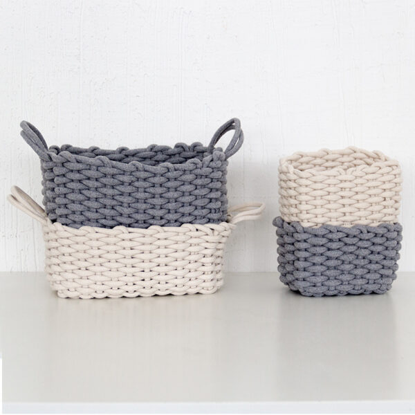 Nordic Wind Hand-woven Thick Cotton Rope Storage Box Simple Storage Basket - Image 3
