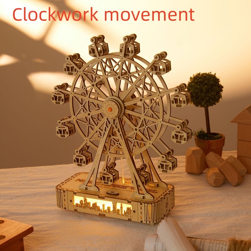 DIY Wooden 3D Puzzle - Irregular Shaped Ferris Wheel Model - Image 16