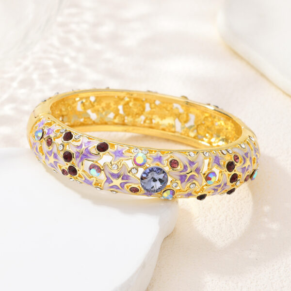 Ocean Style Starfish Enamel Diamond-Encrusted Bracelet - Image 11