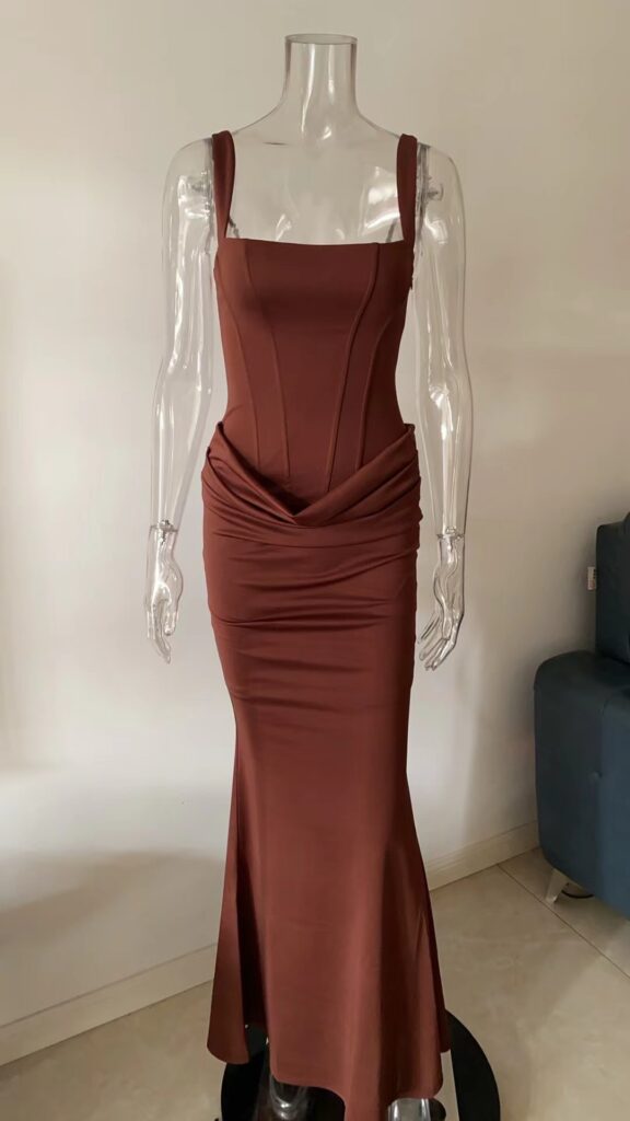 Elegant Strapless Long White Slip Dress For Women