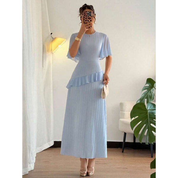 Women's Ruffle-Trimmed Round-Neck Casual Dress - Image 5