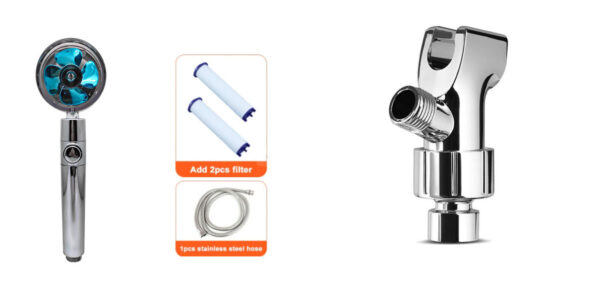 Shower Head Water Saving Flow 360 Degrees Rotating With Small Fan ABS Rain High Pressure Spray Nozzle Bathroom Accessories - Image 94